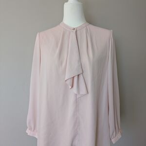 Purelast Blush Pink Long-Sleeve Blouse